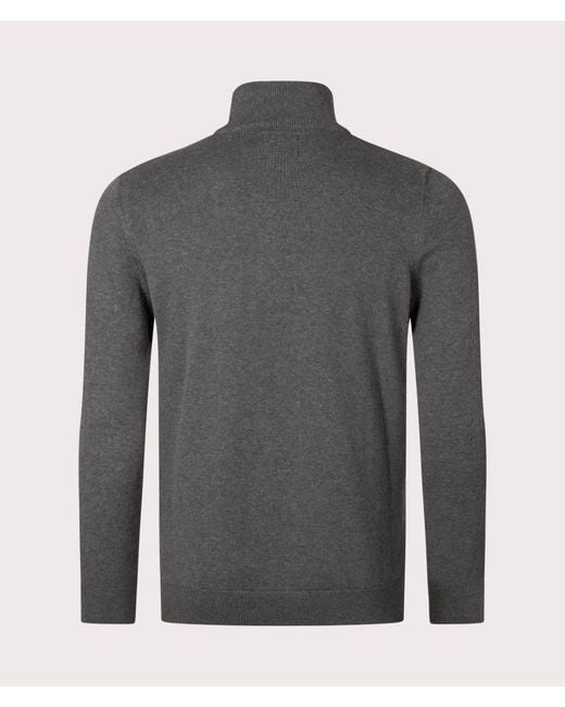 Barbour Gray Quarter Zip Cotton Knit for men