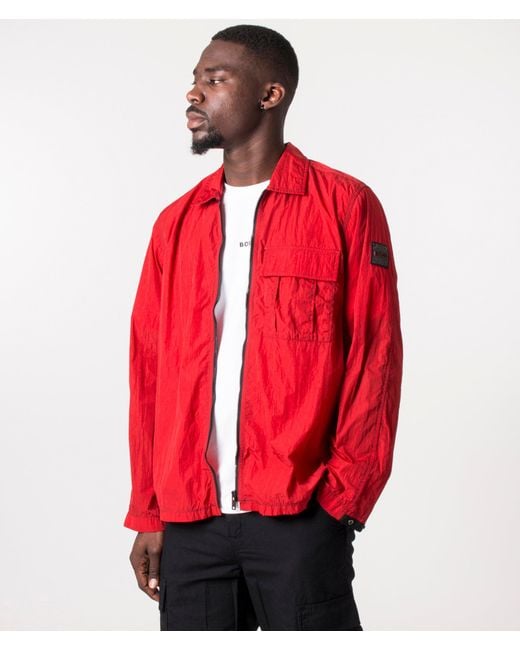 Mens hotsell red overshirt