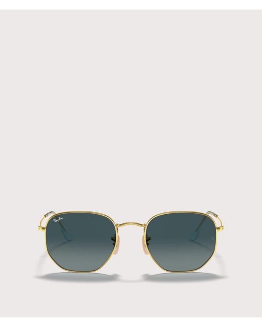 Ray-Ban Blue Hexagonal Flat Lenses Sunglasses for men