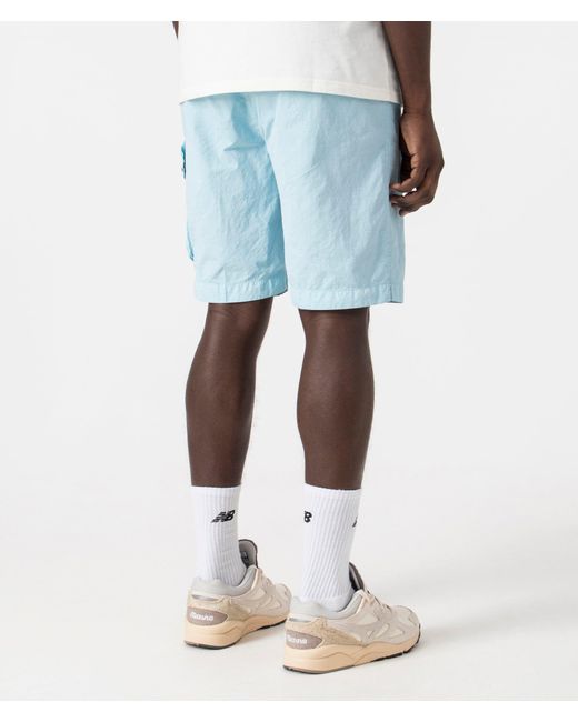 C P Company White Flatt Nylon Cargo Beach Shorts for men