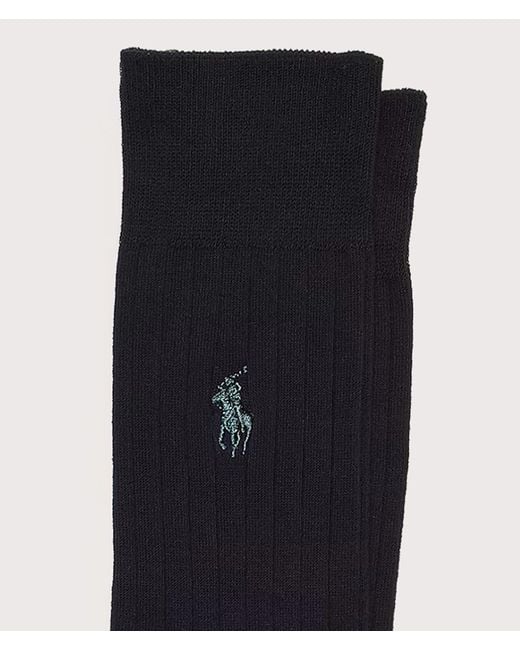 Polo Ralph Lauren Black Ribbed Trouser Socks for men
