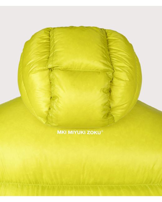 MKI Miyuki-Zoku Yellow Translucent Hooded Bubble Jacket for men