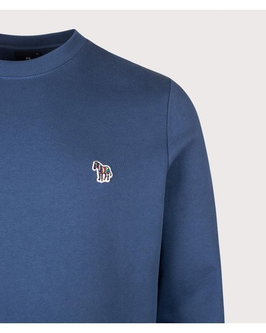 Paul Smith Blue Regular Fit Organic Cotton Zebra Logo Sweatshirt for men