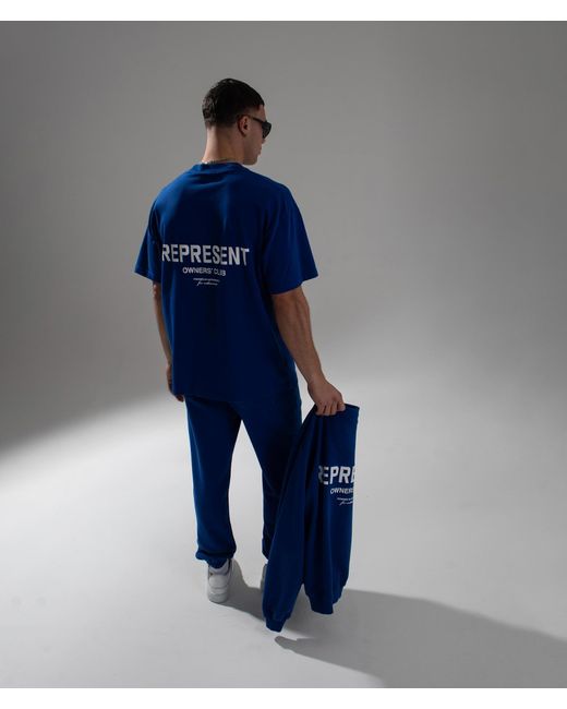 Represent Blue Oversized Fit Owners Club T-shirt for men