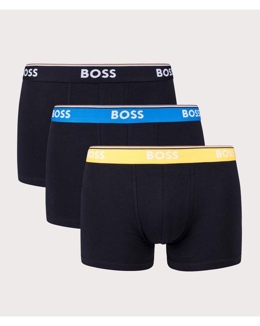 Boss Blue Three Pack Of Stretch Cotton Power Trunks for men
