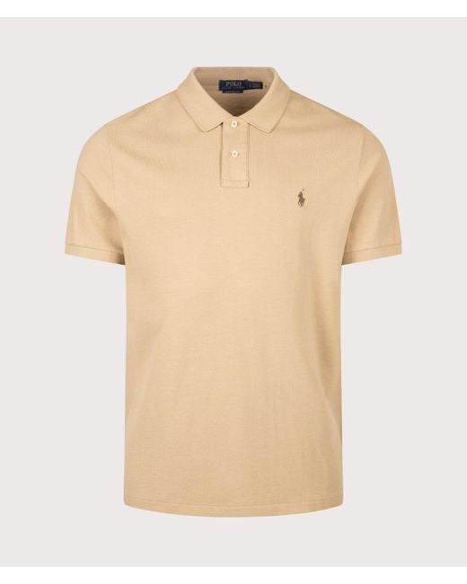 Polo Ralph Lauren Natural Custom Slim Fit Mesh Polo Shirt for men