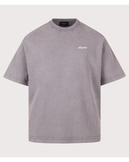 Axel Arigato Gray Oversized Fit Honor Washed T-Shirt for men