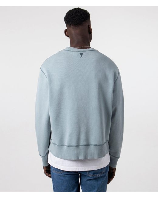 AMI Blue Relaxed Fit Fade Out Sweatshirt for men
