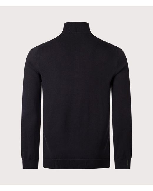 Lacoste Black Quarter Zip Knit Jumper for men