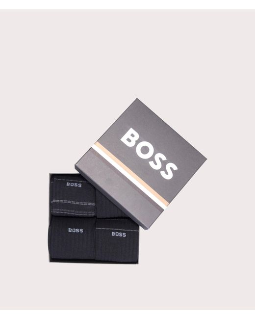 Boss Blue 4 Pack Rs Rib Socks for men