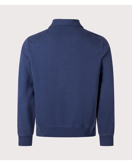 Polo Ralph Lauren Blue Loopback Quarter Zip Sweatshirt for men