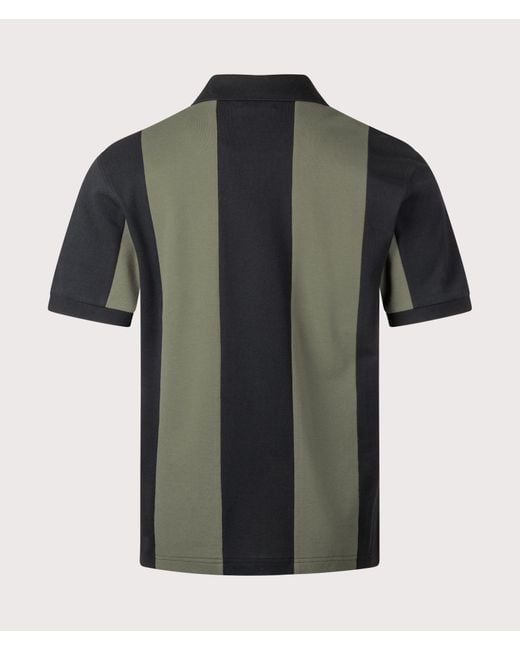 Fred Perry Green Relaxed Fit Meyba Cut And Sew Polo Shirt for men