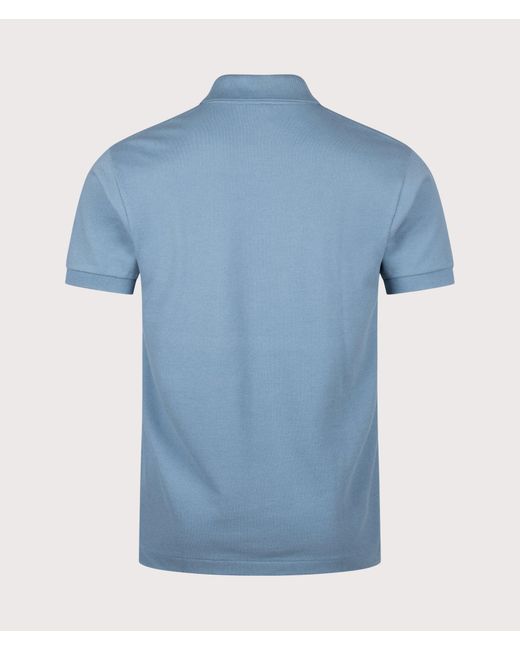 Lacoste Blue Classic Fit L1212 Croc Logo Polo Shirt for men