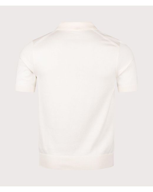 Fred Perry Natural Regular Fit Supima Cotton Knitted Polo Shirt for men