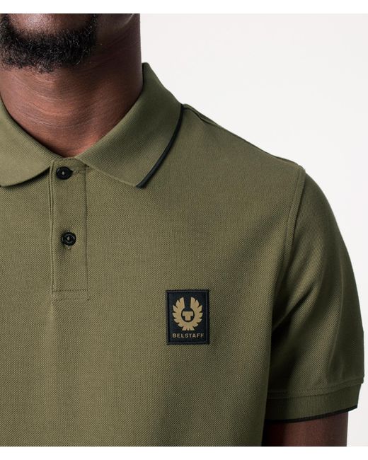 Belstaff Green Tipped Polo Shirt for men