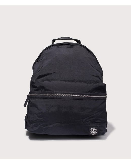 Stone Island Blue Coated Nylon Backpack for men