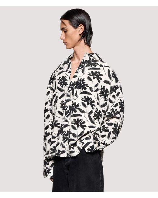 MKI Miyuki-Zoku White Box Fit Floral Linen Dress Shirt for men