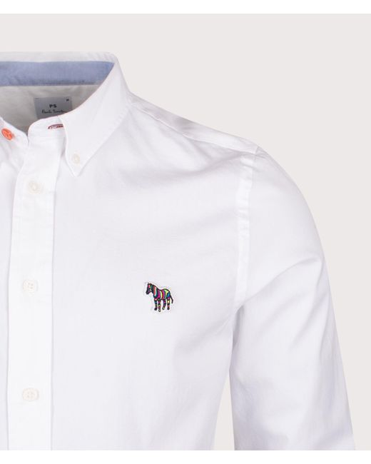 Paul Smith White Slim Fit Zebra Shirt for men
