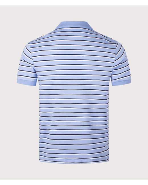 Polo Ralph Lauren Blue Custom Slim Fit Striped Soft Cotton Polo Shirt for men