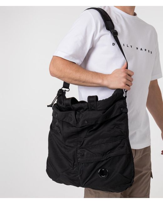 C P Company Black Nylon Tote Bag for men