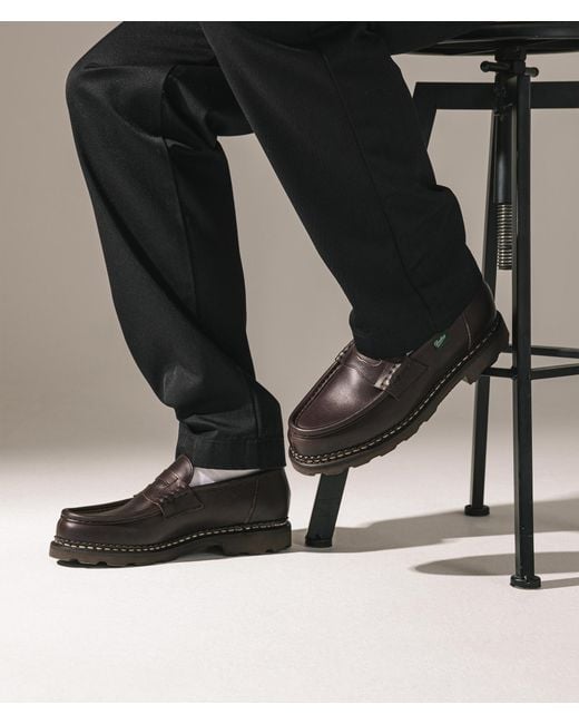 Paraboot Brown Reims Smooth Leather Moccasins for men