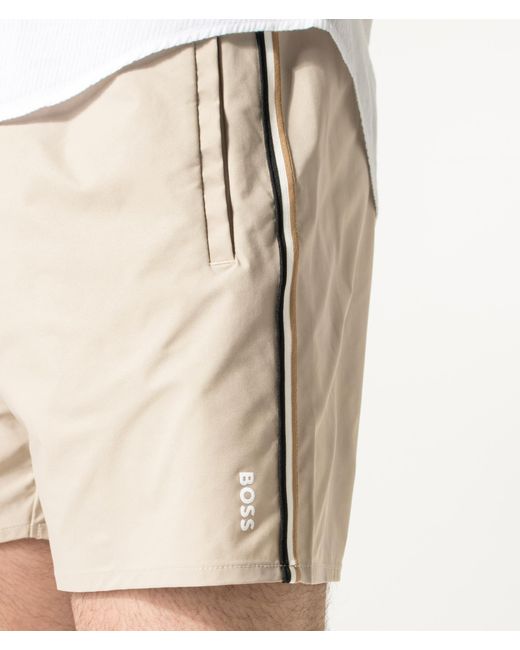 Boss Natural Regular Fit Iconic Swim Shorts for men
