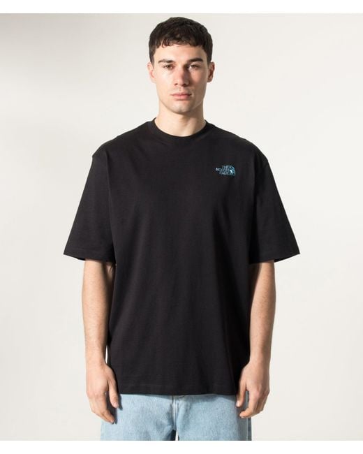 The North Face Blue Oversized Fit Liquid Nse Box Graphic T-Shirt for men