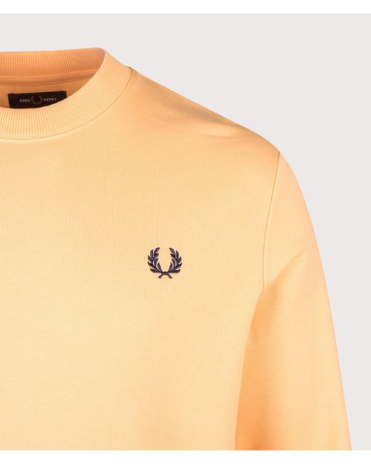 Fred Perry Yellow Regular Fit Crew Neck Sweatshirt for men