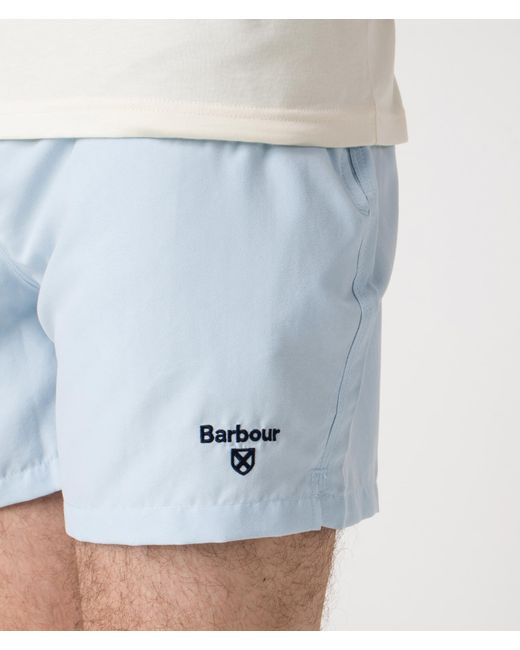 Barbour Blue Staple Logo 5' Swim Shorts for men
