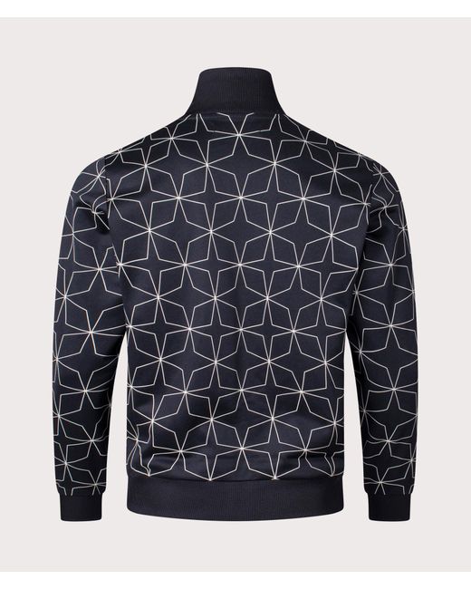 Fred Perry Blue Geometric Print Track Top for men