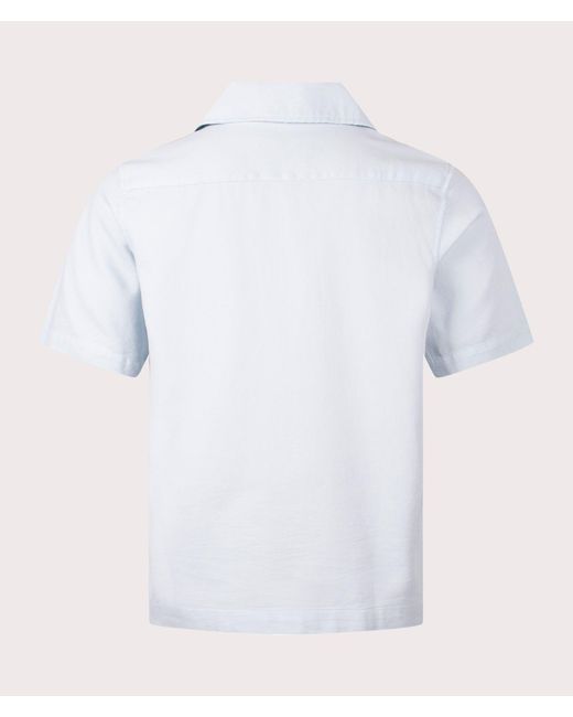 Fred Perry White Pique Texture Revere Collar Shirt for men