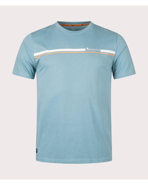Aquascutum Blue Active Cotton Stripes T-shirt for men