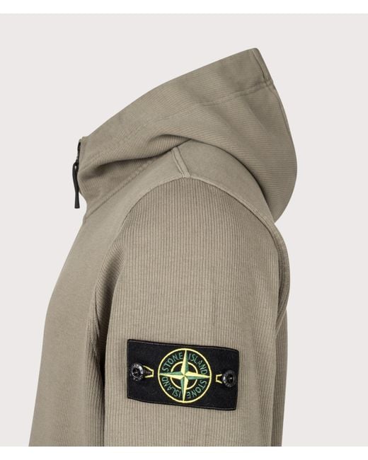 Stone Island Natural Organic Cotton Interlock Zip Through Hoodie for men