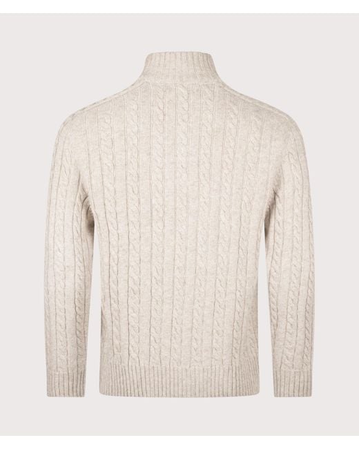 Belstaff Natural Regular Fit Westport Quarter Zip Jumper for men