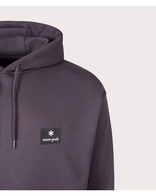Snow Peak Purple Square Logo Hoodie for men