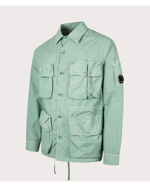 C P Company Green Flatt Nylon Utility Overshirt for men