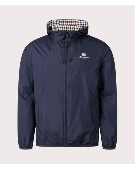 Aquascutum Blue Reversible Hooded Sailor Lightweight Jacket for men