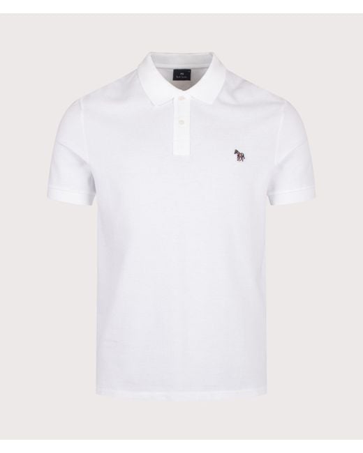 Paul Smith White Regular Fit Zebra Logo Polo Shirt for men