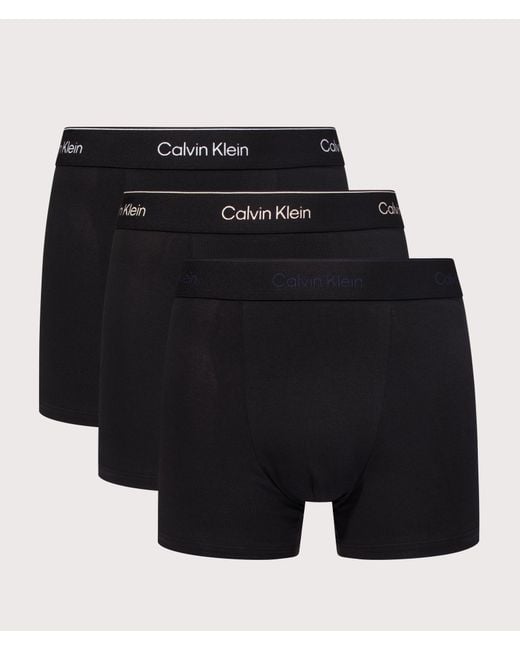 Calvin Klein Black 3 Pack Relaxed Fit Trunks for men