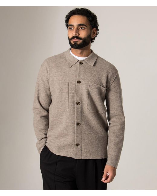 NN07 Gray Jonas Boiled Wool Overshirt for men