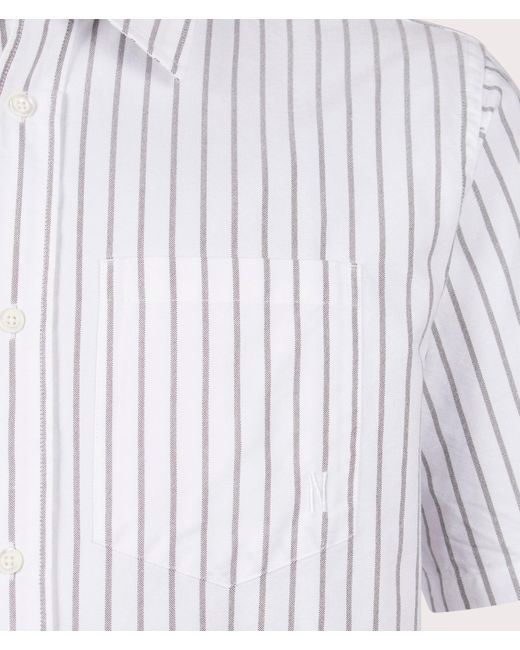 Norse Projects White Ivan Relaxed Organic Oxford Monogram Shirt for men