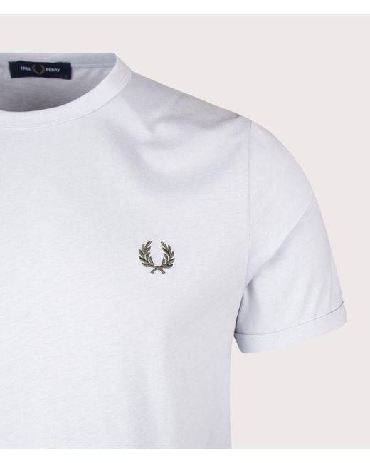 Fred Perry White Regular Fit Ringer T-Shirt for men