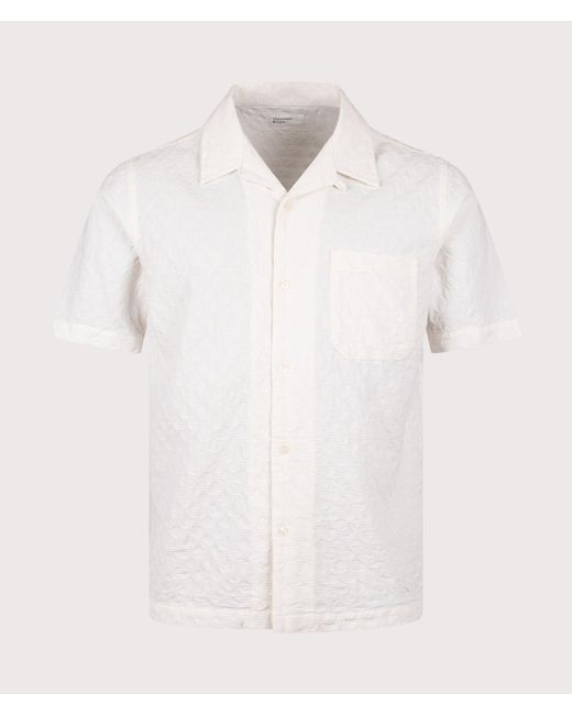 Universal Works White Short Sleeve Seersucker Road Shirt for men