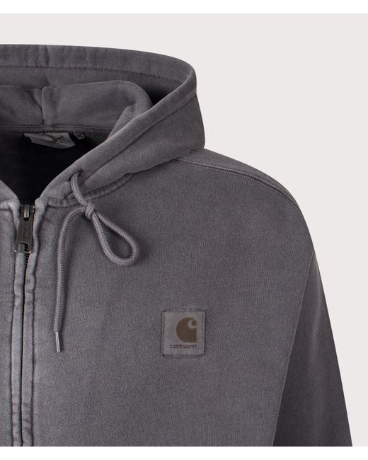 Carhartt Gray Balloon Fit Nelson Zip Through Hoodie for men