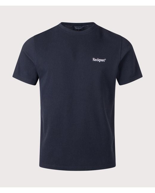Rockport Blue Relaxed Fit Rocester Piqué Logo T-Shirt for men
