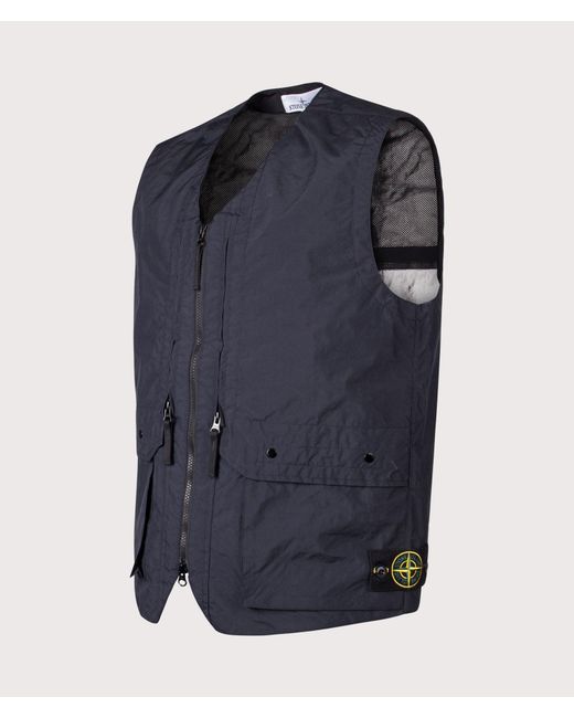 Stone Island Blue Metal Lamina Poly Ripstop Vest for men