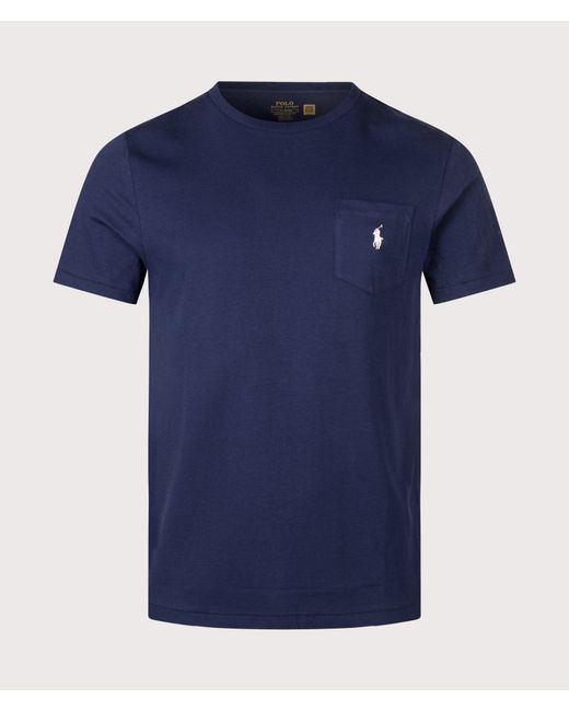 Polo Ralph Lauren Blue Custom Slim Fit Pocket T-Shirt for men