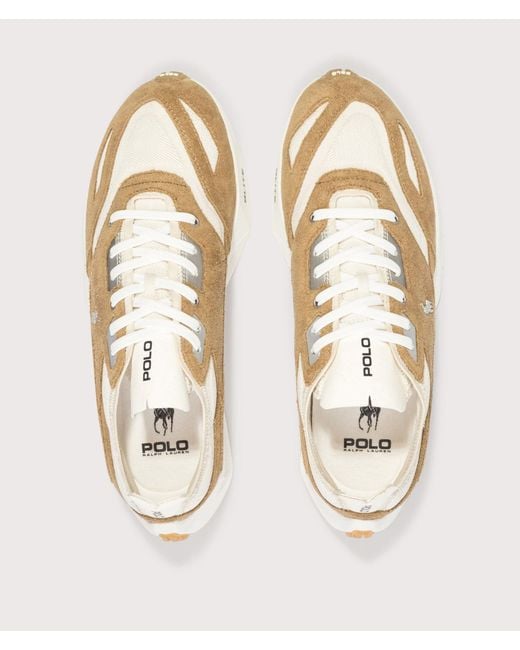 Polo Ralph Lauren Natural Boerum Suede-Paneled Knit Trainers for men