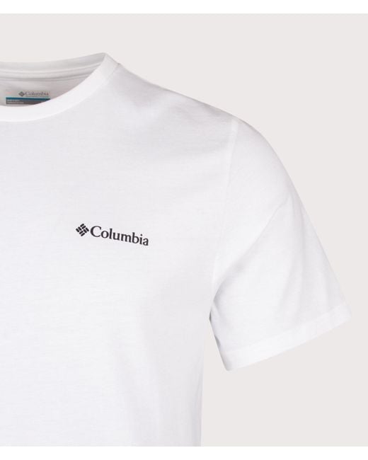 Columbia White Regular Fit Csc Logo Back T-Shirt for men