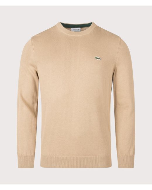 Lacoste Natural Regular Fit Croc Logo Knitted Jumper for men